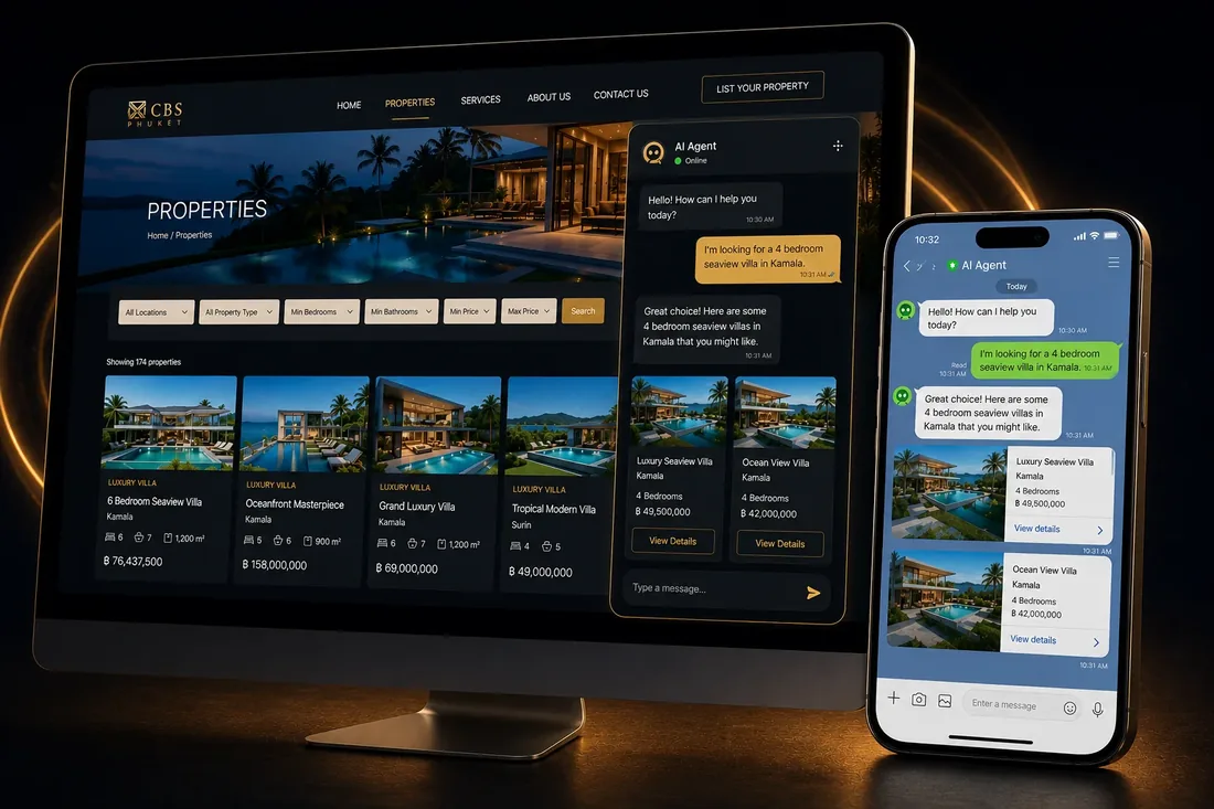 AI chat system connected to website and messaging enquiries